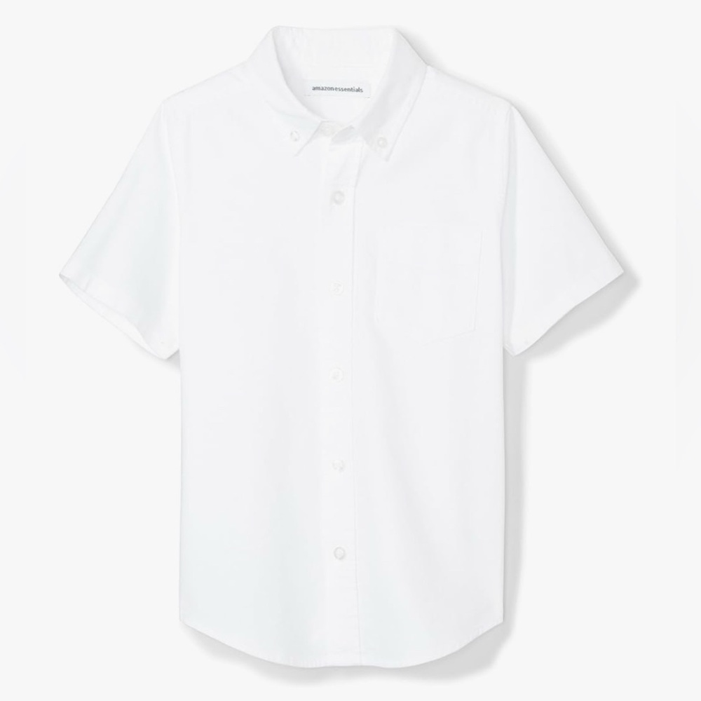 AMAZON Boy’s Uniform Short-Sleeve Woven Oxford Button-Down Shirt XL